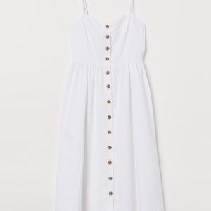 H&M White Linen Button Down Dress